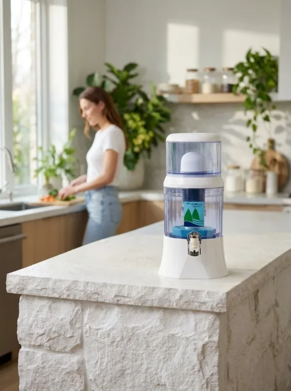 Fontaine EVA 700 PLC Blanche – Purificateur d’eau 7 L par gravité (1 à 3 personnes) Fontaine EVA 700 PLC Blanche – Purificateur d’eau 7 L par gravité (1 à 3 personnes)